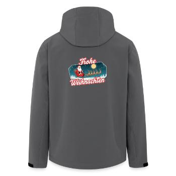 Santa Sleigh Christmas Scene - Men’s Recycled Softshell Jacket by Stanley/Stella - anthracite - Back - AI Model Male 185 light (185cm)
