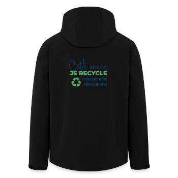 Cette année je recycle mes bonne résolutions - Veste softshell homme en polyester recyclé Stanley/Stella - noir - Dos - AI Model Male 185 light (185cm)