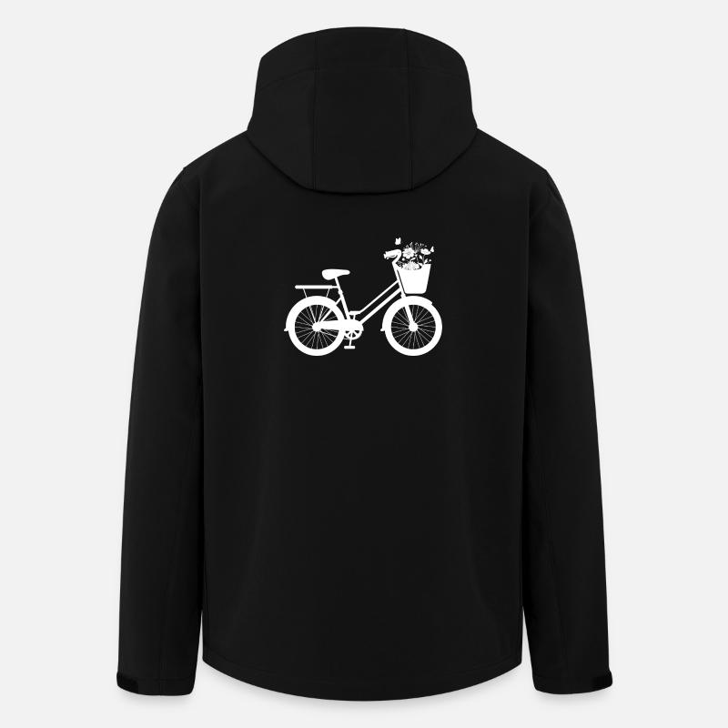 Vélo floral idée cadeau  - Veste softshell homme en polyester recyclé Stanley/Stella - noir
