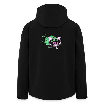 Wild Pop Pig - Recycelte Männer Softshell-Jacke von Stanley/Stella - Schwarz - Hinten - AI Model Male 185 light (185cm)