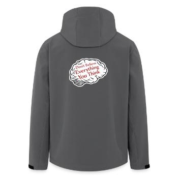 Don't Believe Everything You Think Spruch Weisheit - Recycelte Männer Softshell-Jacke von Stanley/Stella - Anthrazit - Hinten - AI Model Male 185 light (185cm)
