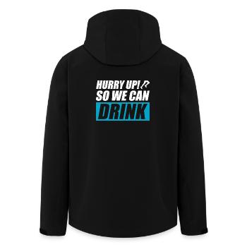 So we can drink lustiges Lauf Joggen Läufer - Recycelte Männer Softshell-Jacke von Stanley/Stella - Schwarz - Hinten - AI Model Male 185 light (185cm)
