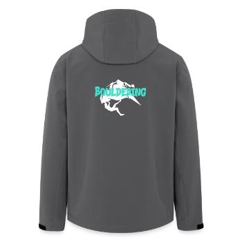 Boulder Bouldern Bouldering  - Recycelte Männer Softshell-Jacke von Stanley/Stella - Anthrazit - Hinten - AI Model Male 185 light (185cm)