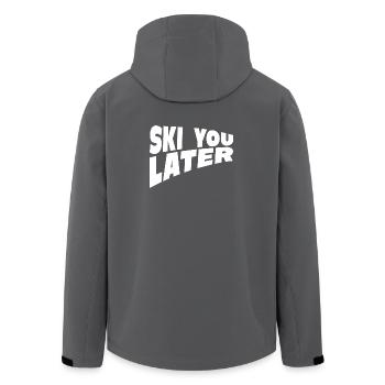 Funny Ski You Later Quote - Recycelte Männer Softshell-Jacke von Stanley/Stella - Anthrazit - Hinten - AI Model Male 185 light (185cm)