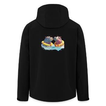 Doppelte Hippo Badespaß - Recycelte Männer Softshell-Jacke von Stanley/Stella - Schwarz - Hinten - AI Model Male 185 light (185cm)
