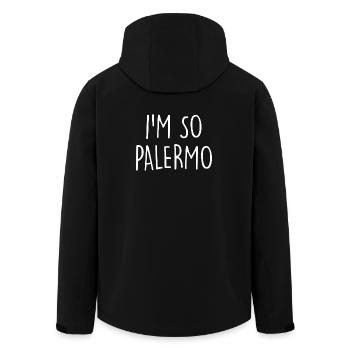 Palermo Italy Italien - Recycelte Männer Softshell-Jacke von Stanley/Stella - Schwarz - Hinten - AI Model Male 185 light (185cm)
