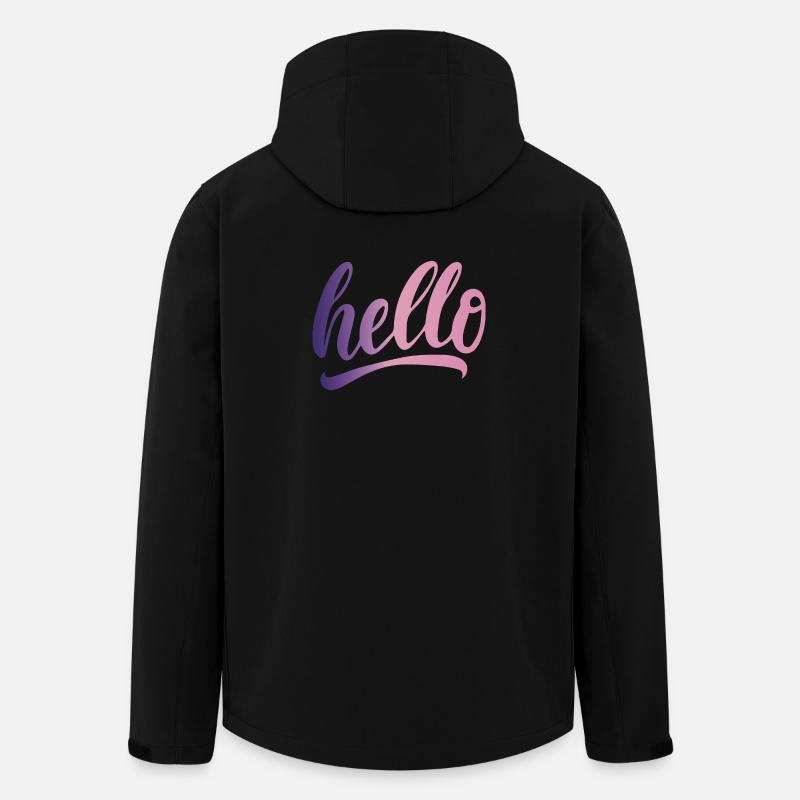 Hello greeting cheerful gradient writing - Men’s Recycled Softshell Jacket by Stanley/Stella - black