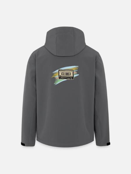 Cassettes Vibe Neon Brushes - Men’s Recycled Softshell Jacket by Stanley/Stella - black