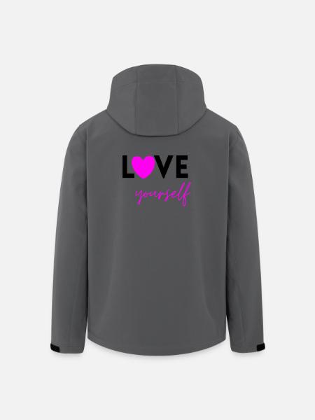 AIME-TOI ROSE ! SENTIMENT D’AUTONOMISATION MENTALE - Veste softshell homme en polyester recyclé Stanley/Stella - noir