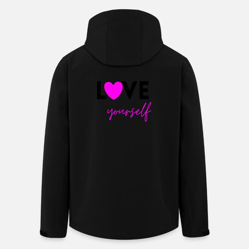 LOVE YOURSELF PINK! SELFLOVE EEMPOWERMENT MENTAL - Recycelte Männer Softshell-Jacke von Stanley/Stella - Schwarz