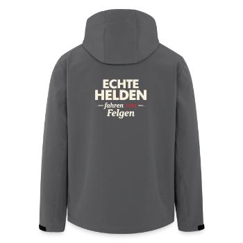 Les vrais héros chevauchent les jantes rouges – Agriculture - Veste softshell homme en polyester recyclé Stanley/Stella - charbon - Dos - AI Model Male 185 light (185cm)