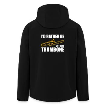 Be with my trombone trombone player trombonist - Men’s Recycled Softshell Jacket by Stanley/Stella - black - Back - AI Model Male 185 light (185cm)