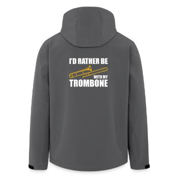 Be with my trombone trombone player trombonist - Men’s Recycled Softshell Jacket by Stanley/Stella - anthracite - Back - AI Model Male 185 light (185cm)