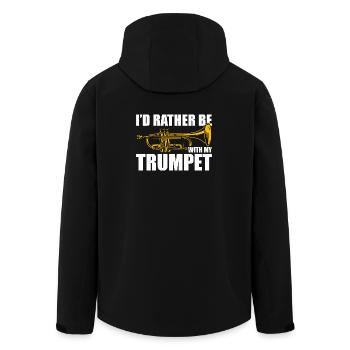 I'd rather be with my trombone Trompetenspieler - Recycelte Männer Softshell-Jacke von Stanley/Stella - Schwarz - Hinten - AI Model Male 185 light (185cm)