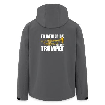 I'd rather be with my trombone Trompetenspieler - Recycelte Männer Softshell-Jacke von Stanley/Stella - Anthrazit - Hinten - AI Model Male 185 light (185cm)