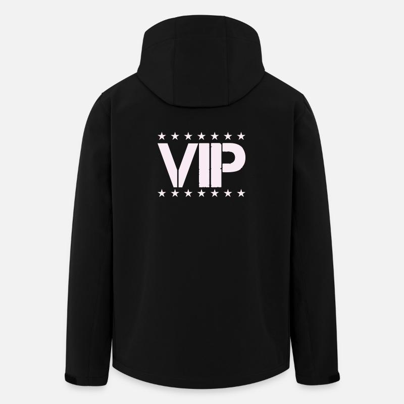 VIP Sternen-Statement in Pastellrosa - Recycelte Männer Softshell-Jacke von Stanley/Stella - Schwarz