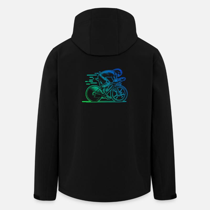 Motif emblématique du vélo de route - Veste softshell homme en polyester recyclé Stanley/Stella - noir