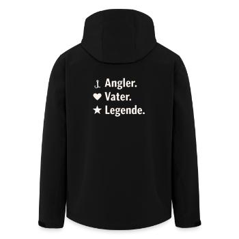 Angler Vater Legende - Recycelte Männer Softshell-Jacke von Stanley/Stella - Schwarz - Hinten - AI Model Male 185 light (185cm)