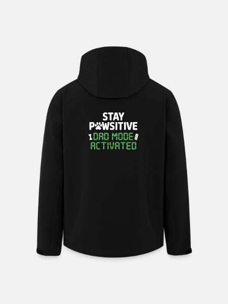 Stay Pawsitive Dad Mode Activated Funnier - Men’s Recycled Softshell Jacket by Stanley/Stella - black