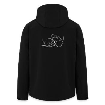 Grossesse dessinant des pieds de bébé en ligne - Veste softshell homme en polyester recyclé Stanley/Stella - noir - Dos - AI Model Male 185 light (185cm)