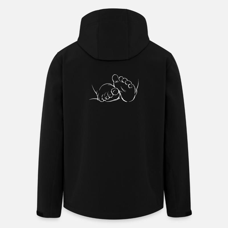 Baby feet line drawing pregnancy - Men’s Recycled Softshell Jacket by Stanley/Stella - black