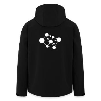 Molecule Network Connection - Men’s Recycled Softshell Jacket by Stanley/Stella - black - Back - AI Model Male 185 light (185cm)