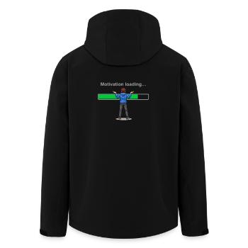 Motivation Loading… Please Wait - Men’s Recycled Softshell Jacket by Stanley/Stella - black - Back - AI Model Male 185 light (185cm)
