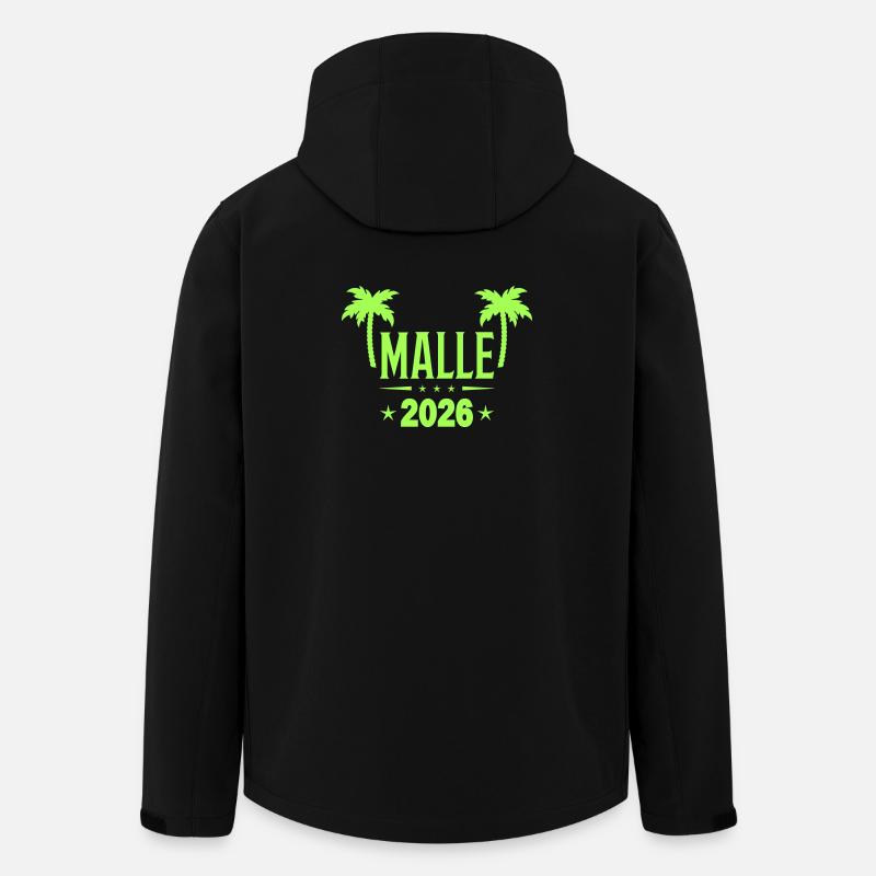 Malle 2026 Palmiers néon - Veste softshell homme en polyester recyclé Stanley/Stella - noir