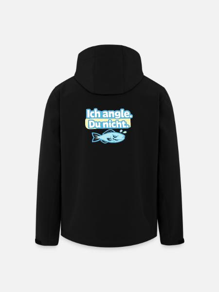 Ich angle. Du nicht. Fischdesign - Recycelte Männer Softshell-Jacke von Stanley/Stella - Schwarz