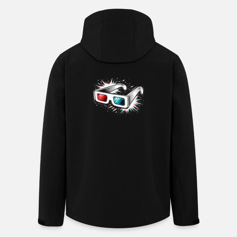 3D Glasses Retro Cinema Design - Men’s Recycled Softshell Jacket by Stanley/Stella - black