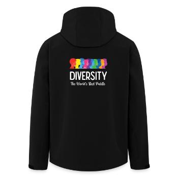 LGBT-Pride-Monat – Vielfalt. Die beste Palette - Recycelte Männer Softshell-Jacke von Stanley/Stella - Schwarz - Hinten - AI Model Male 185 light (185cm)