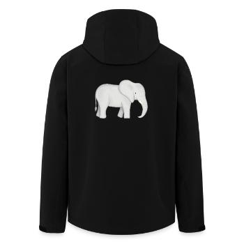 Dessin de l’éléphant blanc - Veste softshell homme en polyester recyclé Stanley/Stella - noir - Dos - AI Model Male 185 light (185cm)