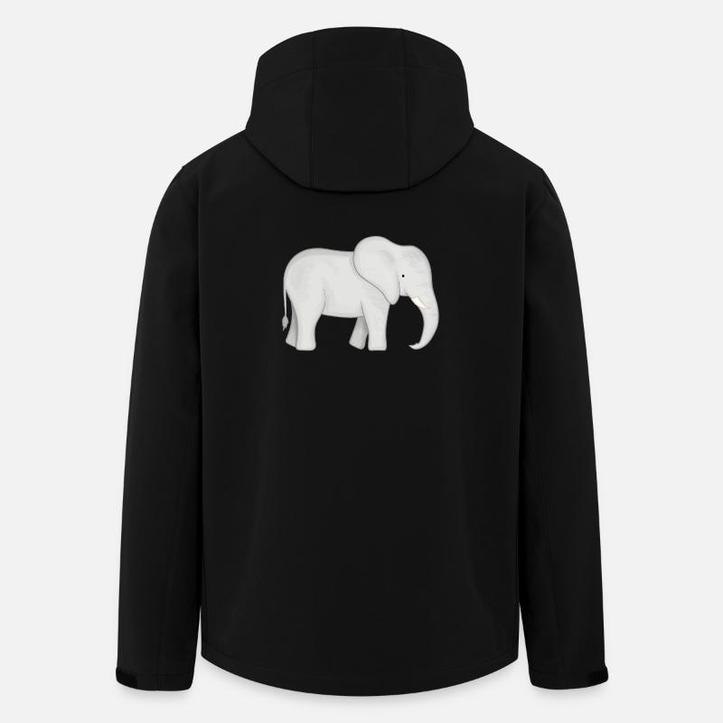 Dessin de l’éléphant blanc - Veste softshell homme en polyester recyclé Stanley/Stella - noir