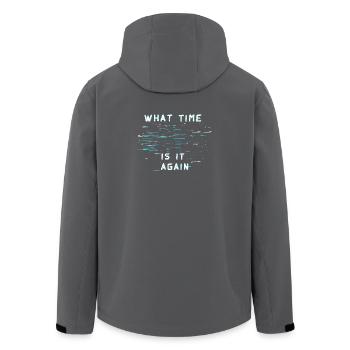 What Time Is It Again Zeitblindheit - Recycelte Männer Softshell-Jacke von Stanley/Stella - Anthrazit - Hinten - AI Model Male 185 light (185cm)
