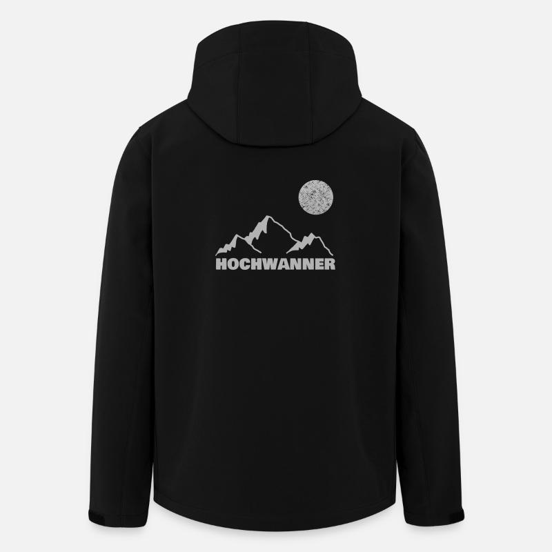 Hochwanner Bergsilhouette Mond - Recycelte Männer Softshell-Jacke von Stanley/Stella - Schwarz