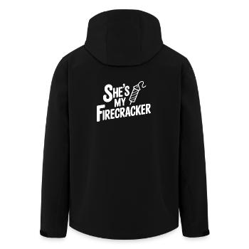 She's My Firecracker - Men’s Recycled Softshell Jacket by Stanley/Stella - black - Back - AI Model Male 185 light (185cm)