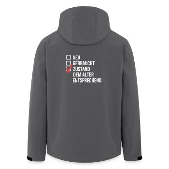 Zustand Dem Alter Entsprechend Oldtimer Geburtstag - Recycelte Männer Softshell-Jacke von Stanley/Stella - Anthrazit - Hinten - AI Model Male 185 light (185cm)