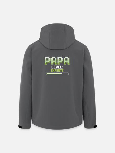 Papa Level Up Expert Gaming - Men’s Recycled Softshell Jacket by Stanley/Stella - black