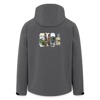 Voyage de vacances au Vietnam – Thème nature et culture - Veste softshell homme en polyester recyclé Stanley/Stella - charbon - Dos - AI Model Male 185 light (185cm)