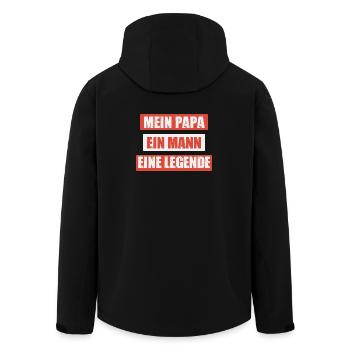 Ehemann Vater Papa Grillmeister Geschenk - Recycelte Männer Softshell-Jacke von Stanley/Stella - Schwarz - Hinten - AI Model Male 185 light (185cm)