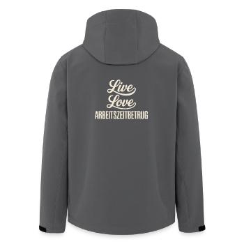 Live Love Arbeitszeitbetrug - Recycelte Männer Softshell-Jacke von Stanley/Stella - Anthrazit - Hinten - AI Model Male 185 light (185cm)