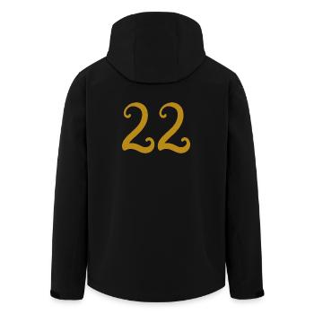22 - Men’s Recycled Softshell Jacket by Stanley/Stella - black - Back - AI Model Male 185 light (185cm)