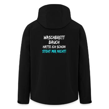 Waschbrett Bauch Hatte Ich Schon Steht Mir Nicht!  - Recycelte Männer Softshell-Jacke von Stanley/Stella - Schwarz - Hinten - AI Model Male 185 light (185cm)