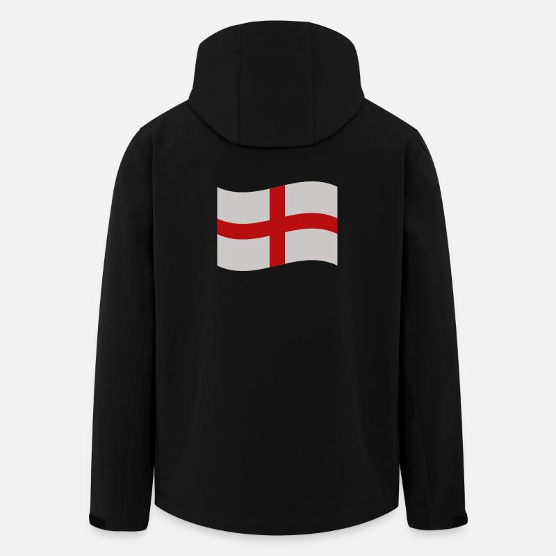 Drapeau anglais - Veste softshell homme en polyester recyclé Stanley/Stella - noir
