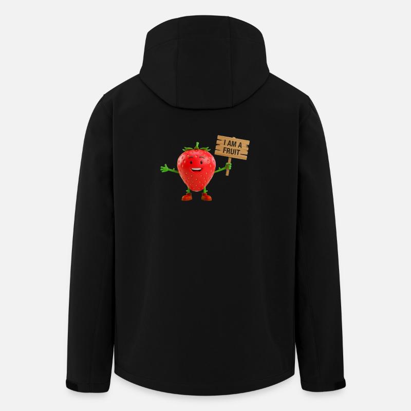 Strawberry with a sign - Men’s Recycled Softshell Jacket by Stanley/Stella - black