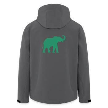 Green Elephant Silhouette - Men’s Recycled Softshell Jacket by Stanley/Stella - black - Back - AI Model Male 185 light (185cm)