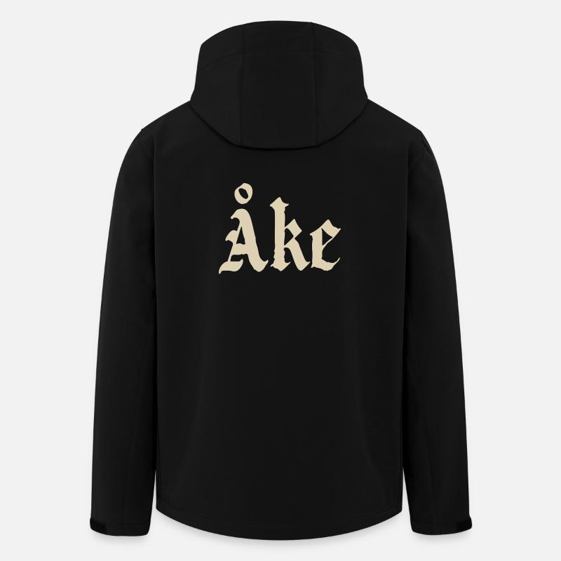 Åke Gothic Monogram Lettering - Men’s Recycled Softshell Jacket by Stanley/Stella - black