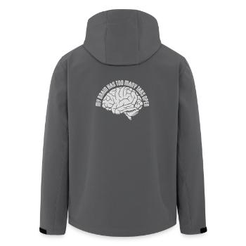 My Brain Has Too Many Tabs Open Lustig Grübeln - Recycelte Männer Softshell-Jacke von Stanley/Stella - Anthrazit - Hinten - AI Model Male 185 light (185cm)