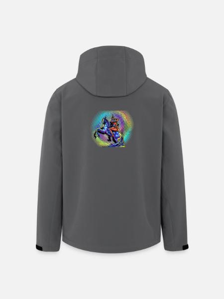 Dynamischer Krieger im Pop-Art-Stil - Recycelte Männer Softshell-Jacke von Stanley/Stella - Schwarz