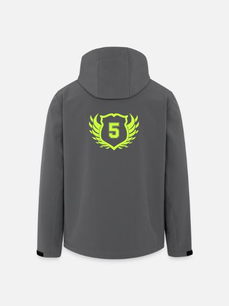 Neon Eagle Badge 5 - Men’s Recycled Softshell Jacket by Stanley/Stella - black